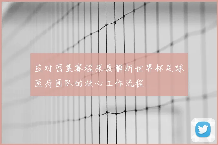 应对密集赛程深度解析世界杯足球医疗团队的核心工作流程
